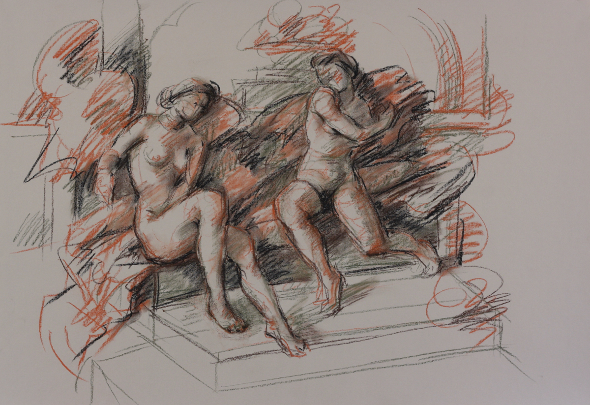untitled; chalk on paper, 70 x 100 cm, 2020