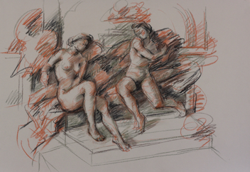 untitled; chalk on paper, 70 x 100 cm, 2020